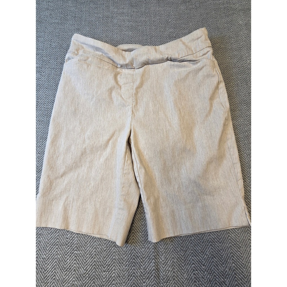 Hilary Radley Bermuda Shorts Womens Small Beige Heathered Regular Fit Pull On